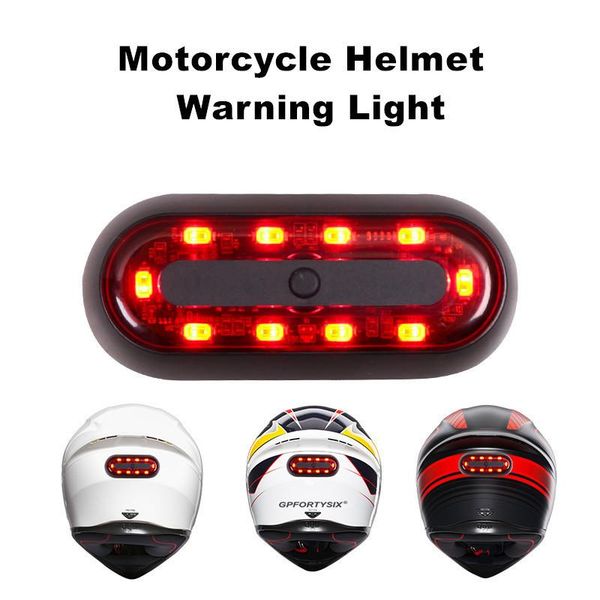 motorcycle helmet night light strip backpack safety signal warning light universal led motorbike helmet taillight